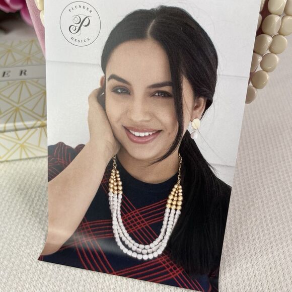 Plunder Design Fashion Jewelry Boutique Boho Necklace Earrings Set New - Picture 7 of 10